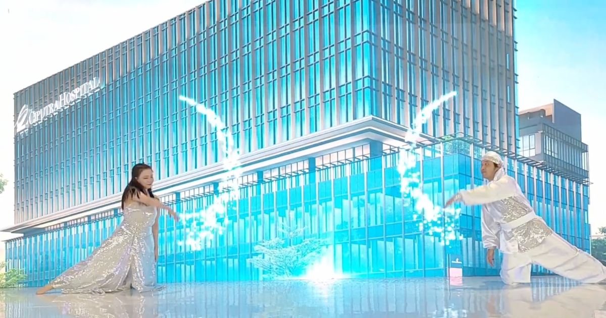 Hasil pengerjaan LED Screen Mapping Ciputra Hospital oleh tim Eikon Space